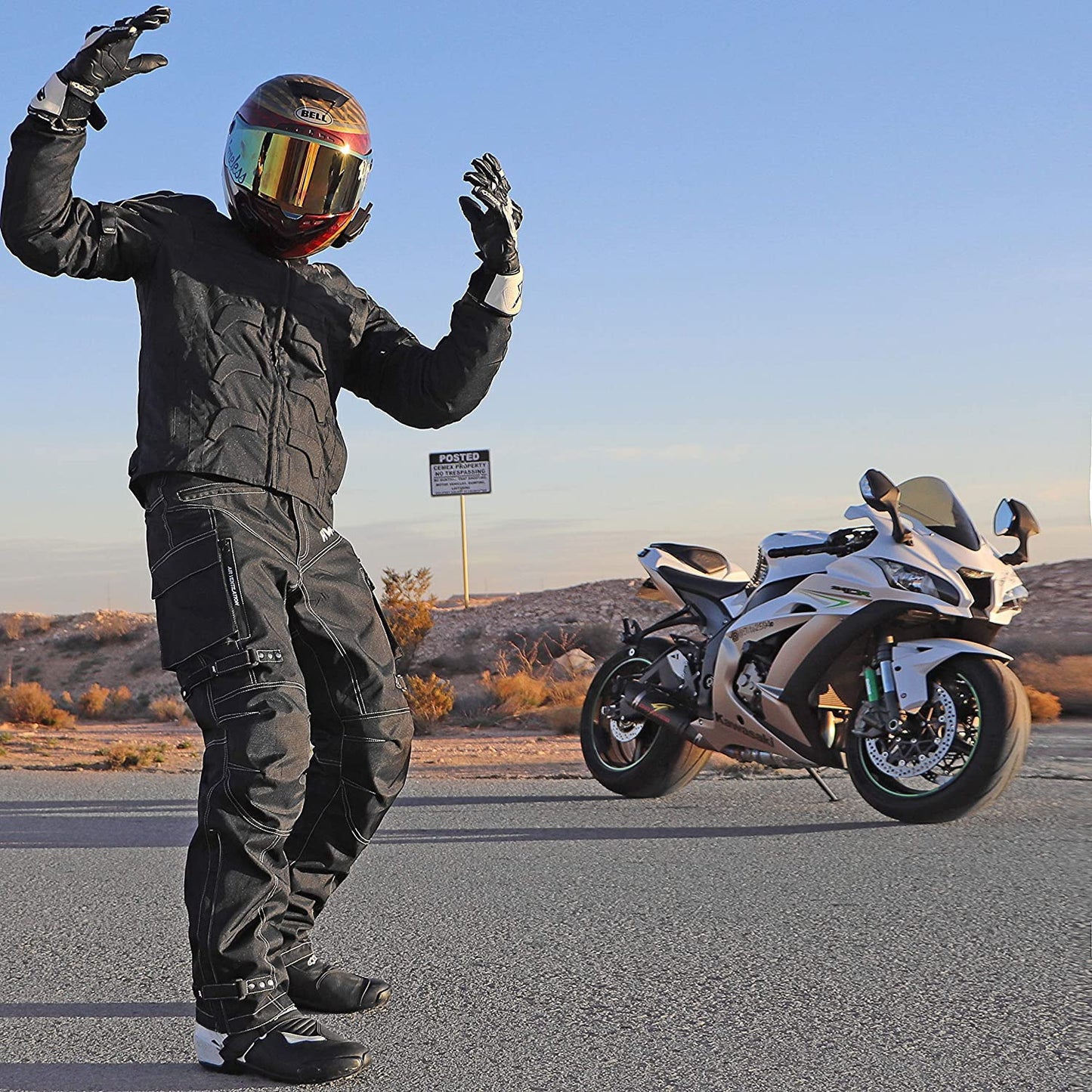 HWK Spyder Men's Motorcycle Jacket - Weather Resistant Cordura Fabric for Ultimate Enduro Motocross Performance