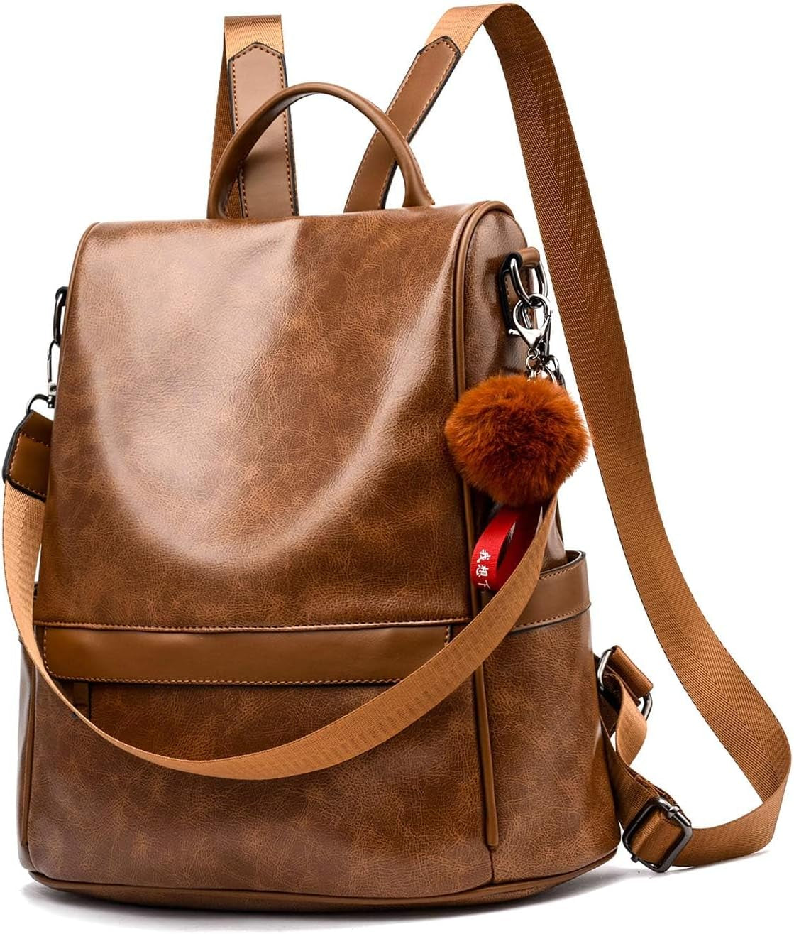 Chic Anti-Theft PU Leather Backpack Purse for Women - Stylish Casual Shoulder Bag & Satchel