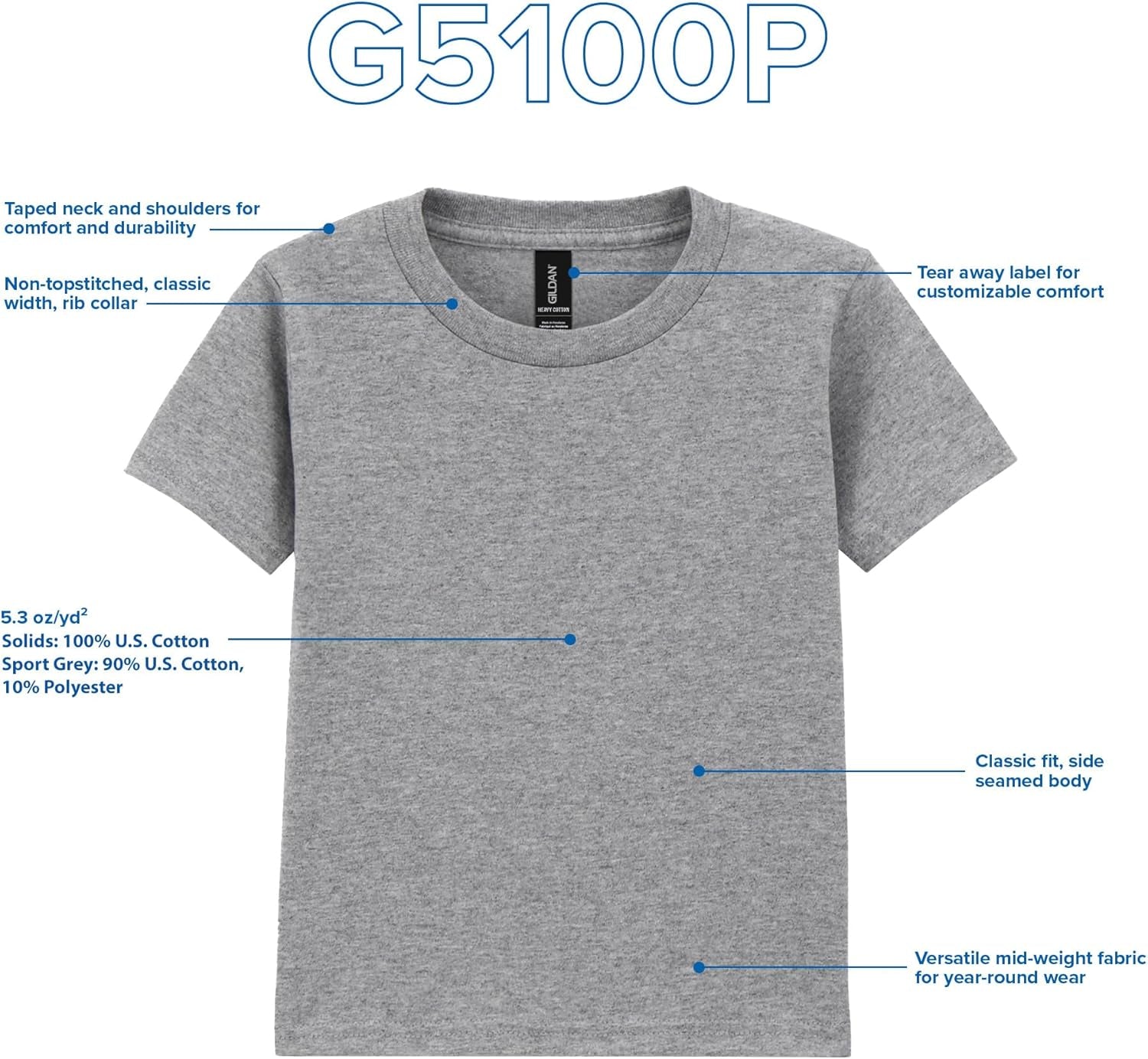 Youth Toddler T-Shirt, Style G5100P, 2-Pack