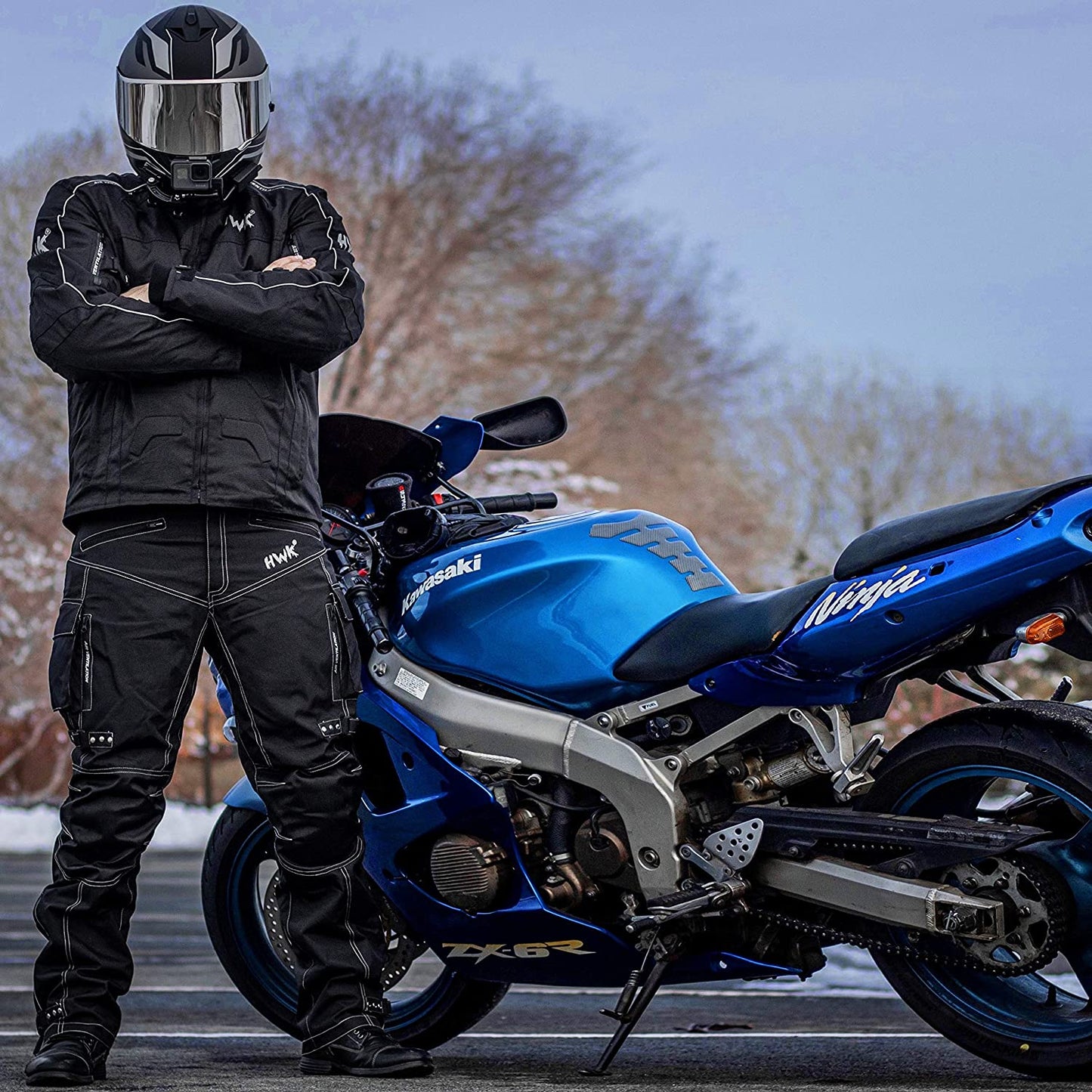 HWK Spyder Men's Motorcycle Jacket - Weather Resistant Cordura Fabric for Ultimate Enduro Motocross Performance
