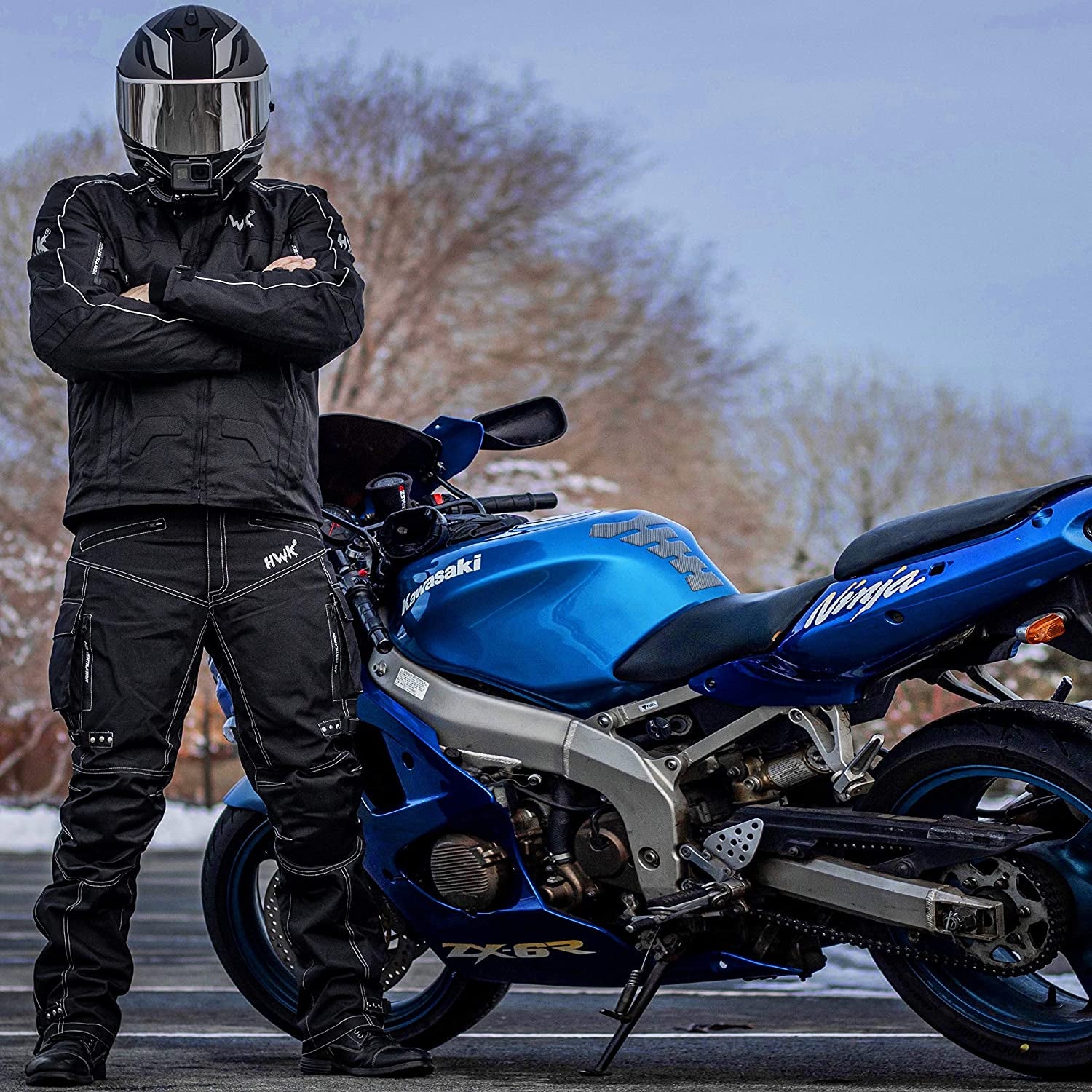HWK Spyder Men's Motorcycle Jacket - Weather Resistant Cordura Fabric for Ultimate Enduro Motocross Performance