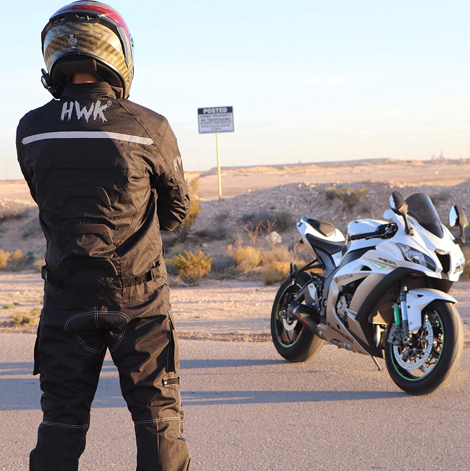 HWK Spyder Men's Motorcycle Jacket - Weather Resistant Cordura Fabric for Ultimate Enduro Motocross Performance