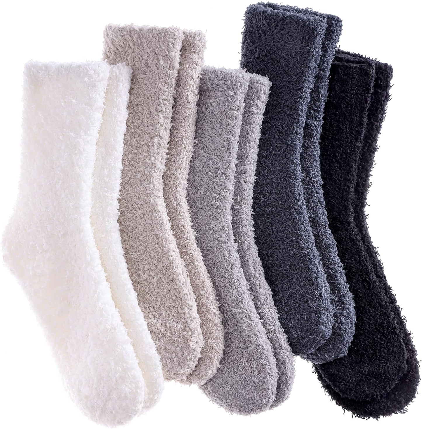 Cozy 5/6 Pairs of Women's Super Soft Fuzzy Plush Winter Slipper Socks