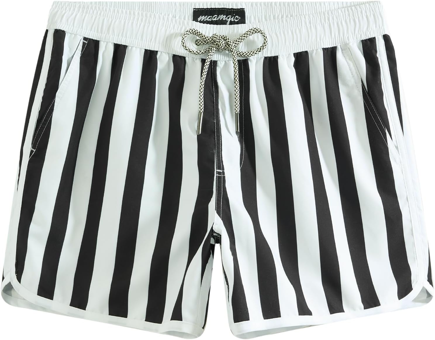 Retro 80s 90s Vintage Men's Swim Trunks - Quick Dry Board Shorts with Mesh Lining